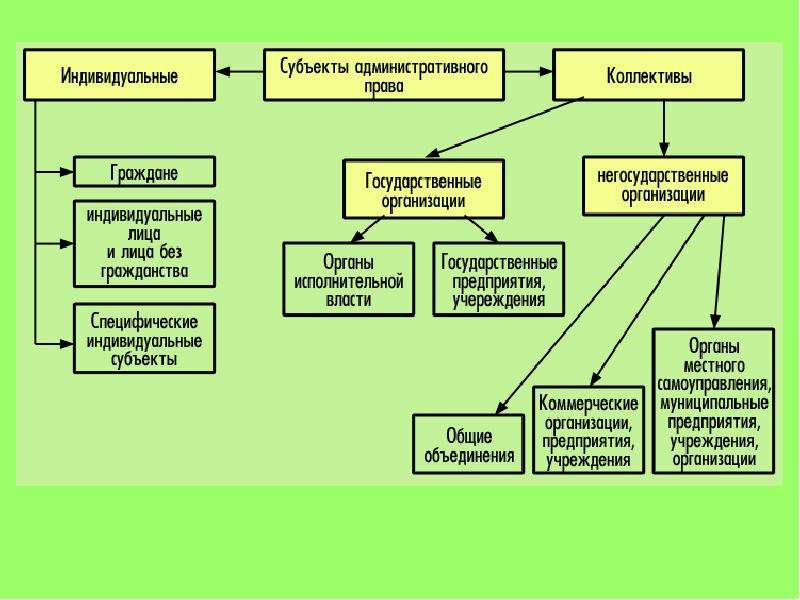 Структура административно правовых отношений схема