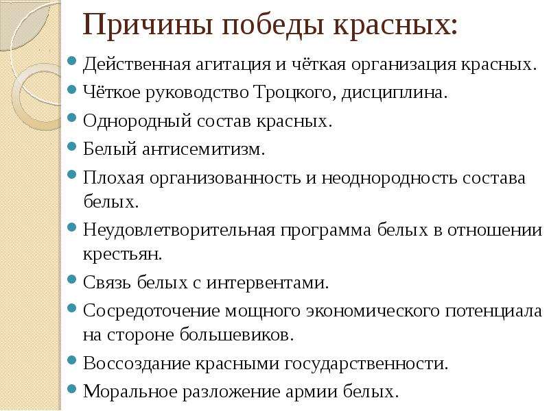 Схема причины победы красных