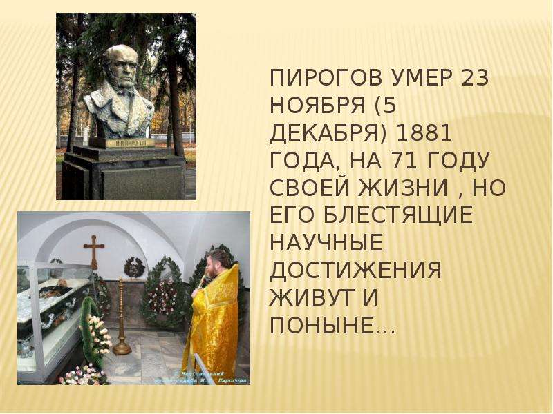 Пирогов похоронен. Могила Николая Пирогова. Смерть Николая Пирогова.