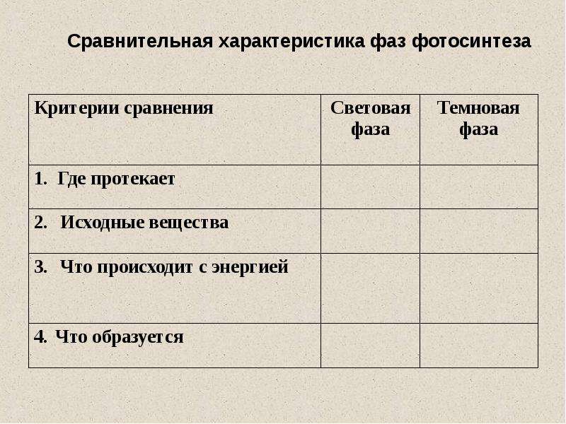 Фотосинтез и хемосинтез 9 класс