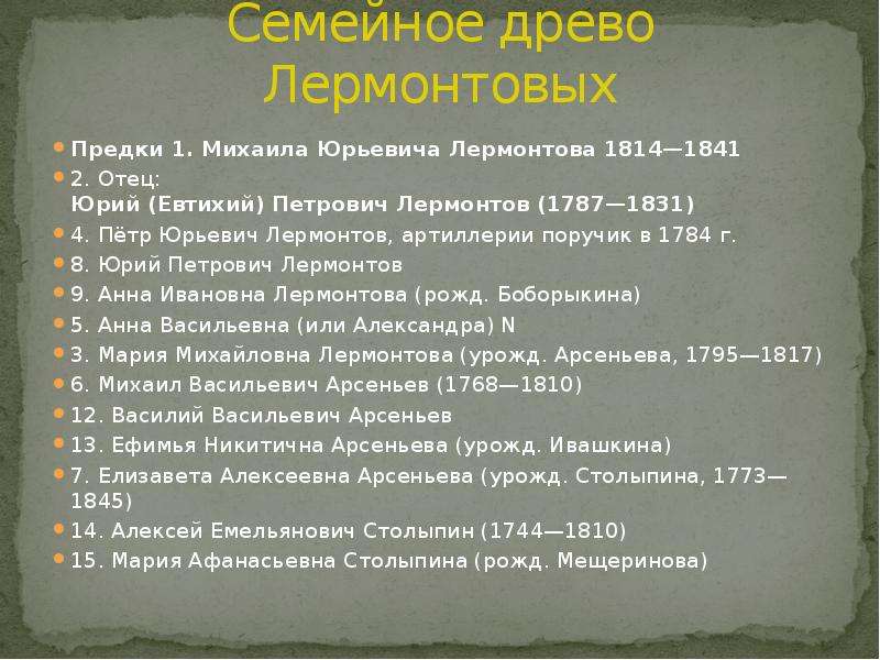 Предки лермонтова. Семейное Древо Михаила Юрьевича Лермонтова. Предки Михаила Юрьевича Лермонтова. Предки Михаила Лермонтова.