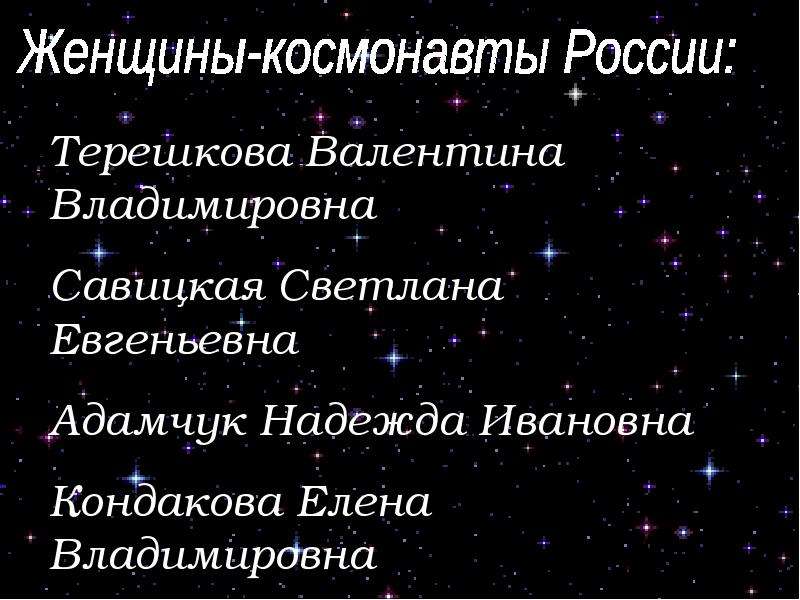 Женщины- космонавты мира - презентация по Астрономии _, слайд №2