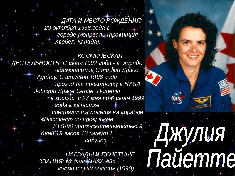 Женщины- космонавты мира - презентация по Астрономии _, слайд №22