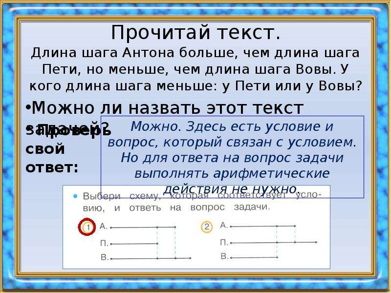 Зная длину своего шага человек может. Длина шага папы на 30 см больше чем длина шага Вовы. Длина текста. Длина шага Антона больше чем длина шага Пети. Длинна текста или длина.