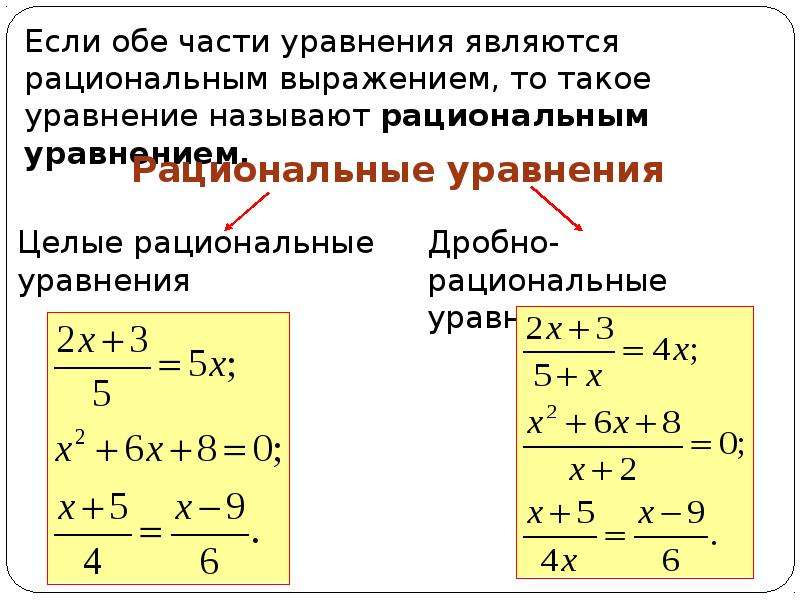 Дробно рациональные уравнения презентация