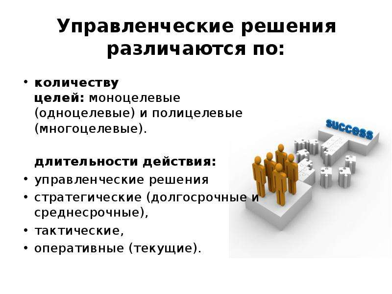 Цель решение действие. Оперативные управленческие решения. Тактические управленческие решения это. Управленческие решения по количеству целей. Управленческие решения по целям.