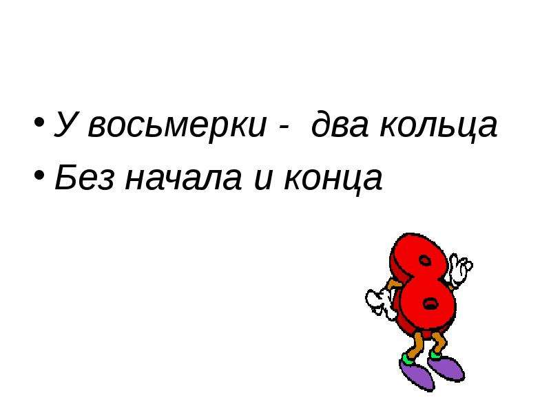 Два два восемь. У восьмёрки два кольца. У восьмерки два кольца без начала. Кольцо 2 восьмерки. У восьмерки 2 конца без начала и конца.