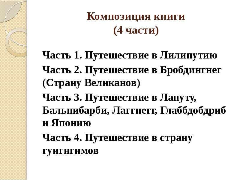 Дать характеристику гулливеру по плану