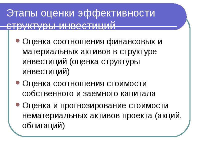 Последовательность оценки эффективности проекта 5 этапов