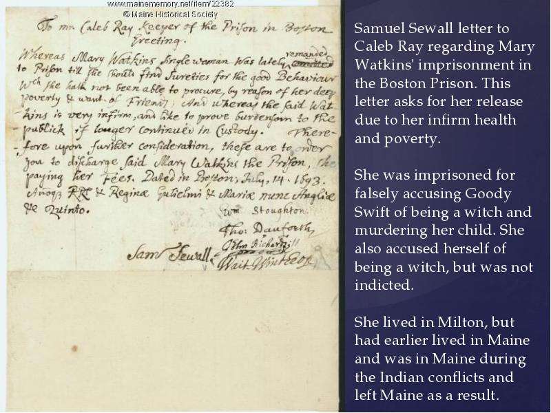 This letter. The selling of Joseph by Samuel Sewall.