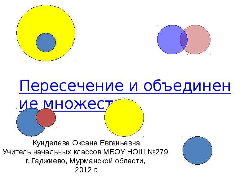 Объединение и пересечение множеств презентация 8 класс