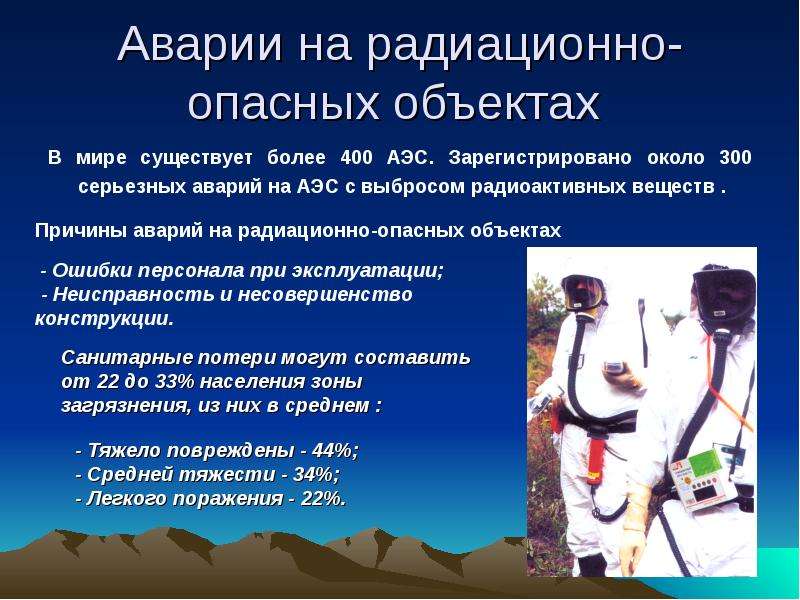 Аварии на радиационно опасных объектах. Причины аварий на радиационно опасных объектах. Аварии на радиационноопасных объектах