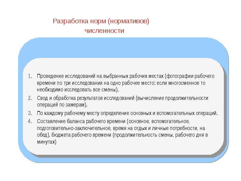 Разработка нормы. Разработка норм Владимира 1.