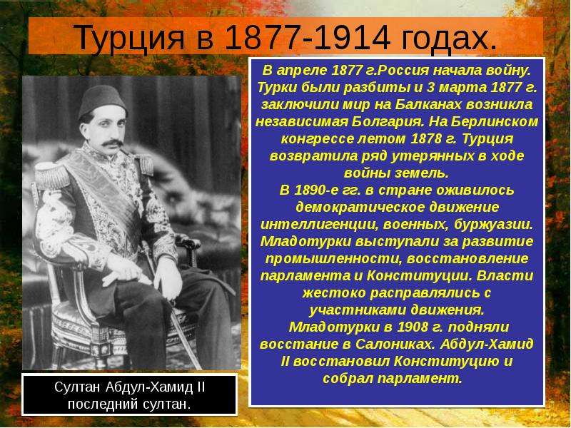 Страны азии 19 начало 20 века. Турция 1877-1914. Турция в начале 20 века кратко. Реформы Турции в начале 20 века. Турция в 1914 году.