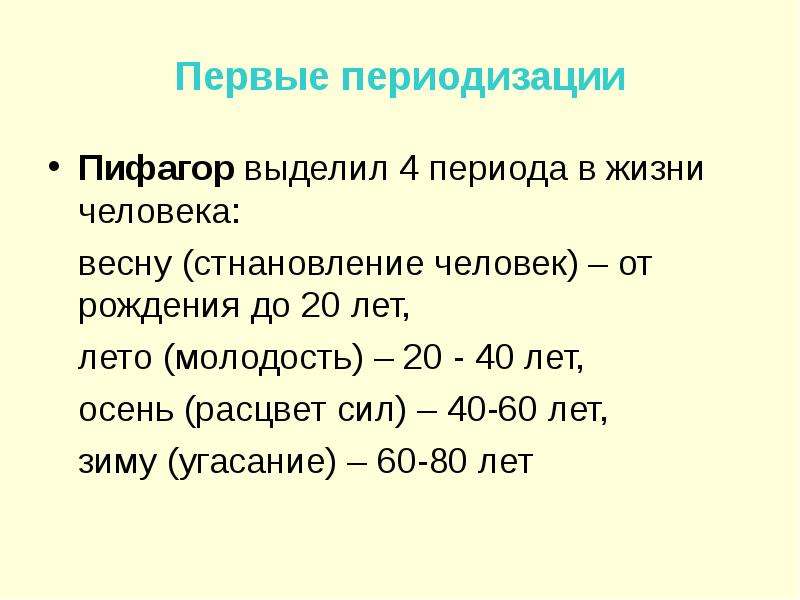 Сравнить периоды. Периодизация Пифагора. Периоды жизни человека. Пифагор периоды жизни человека. Периодизация человеческой жизни.