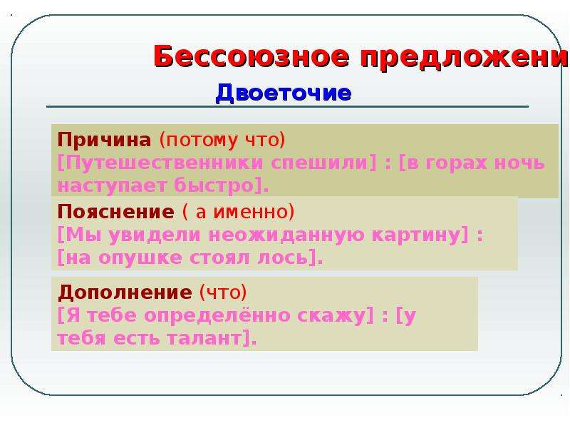 Виды бессоюзных сложных предложений презентация 9 класс