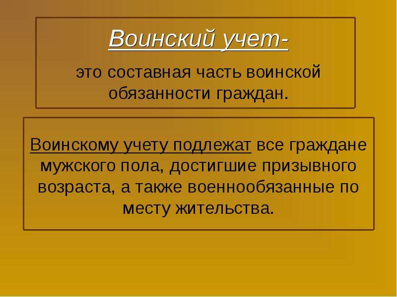 Основные сведения о воинской обязанности презентация