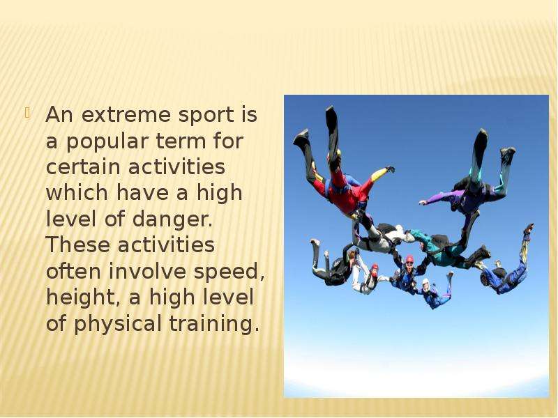 Kinds of extreme sports