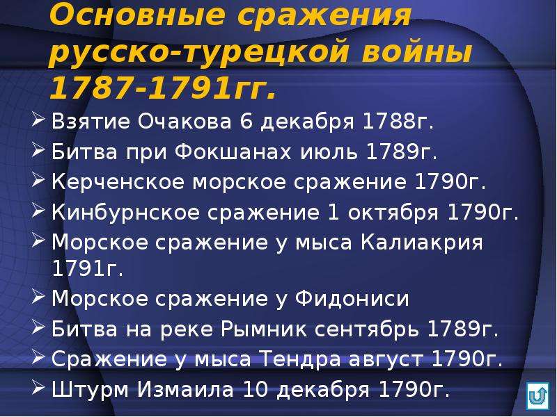 План русско турецкой войны 1787 1791