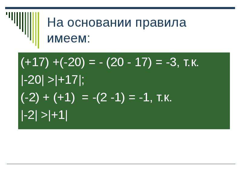 Сложение чисел с разными знаками 6 класс презентация виленкин