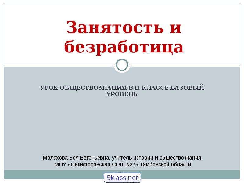 Государственная политика в области занятости 11 класс обществознание презентация