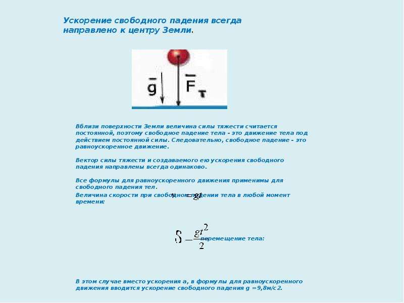 Ускорение свободного падения вблизи поверхности планеты. Ускорение свободного падения вблизи земли формула. Ускорение силы тяжести в центре земли. Ускорение силы тяжести формула. Ускорение падения тела.