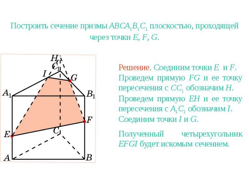 Постройте сечение призмы. Построение сечений Призмы. Сечение Призмы по трем точкам. Задачи на построение сечений Призмы. Построить сечение Призмы плоскостью проходящей через точки k p f.