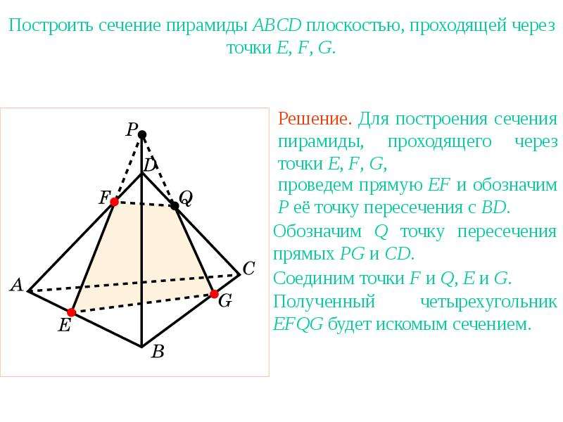 Постройте сечение пирамиды проходящей. Построение сечения треугольной пирамиды по трем точкам. Сечение пирамиды плоскостью по трем точкам. Сечение треугольной пирамиды по 3 точкам. Построение сечений пирамиды MPK.