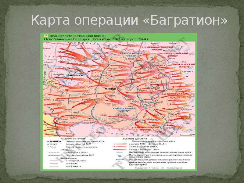 Белорусская операция 1944 г карта