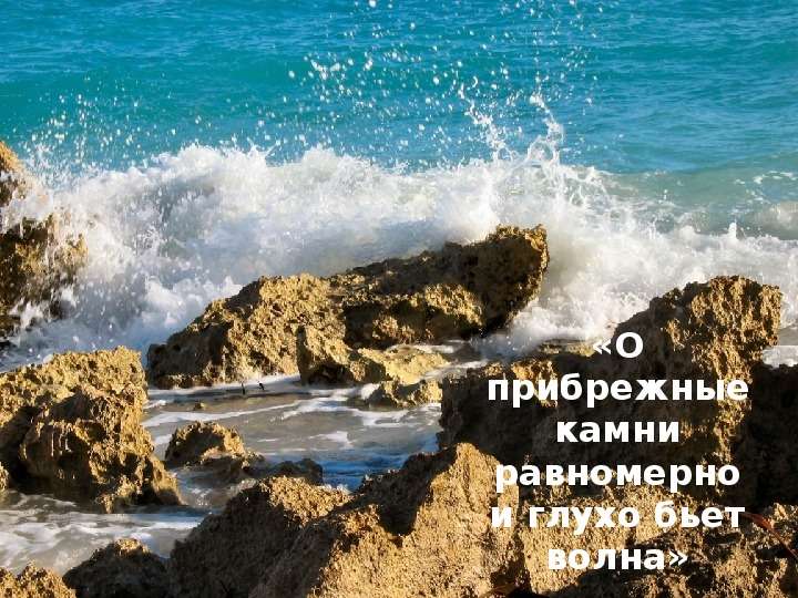 


«О прибрежные камни  равномерно и глухо бьет волна…»

