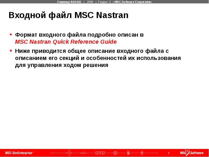 Входной файл c. Описание входных файлов. 3. MSC Nastran.