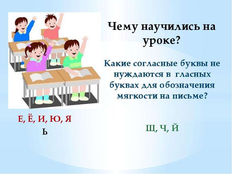 Буква всегда. Чему научились на уроке. Кто чему научится.