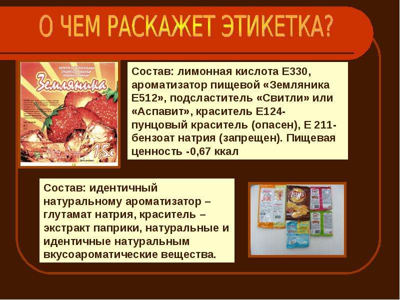 Этикетки на продуктах питания презентация