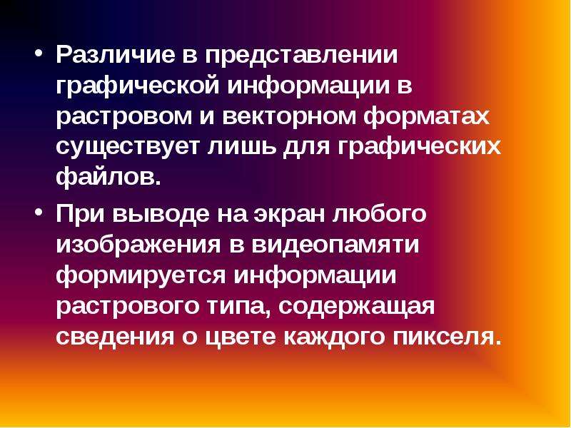 Любое изображение в видеопамяти представляется в виде