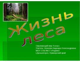 Жизнь леса - презентация к уроку Окружающий мир