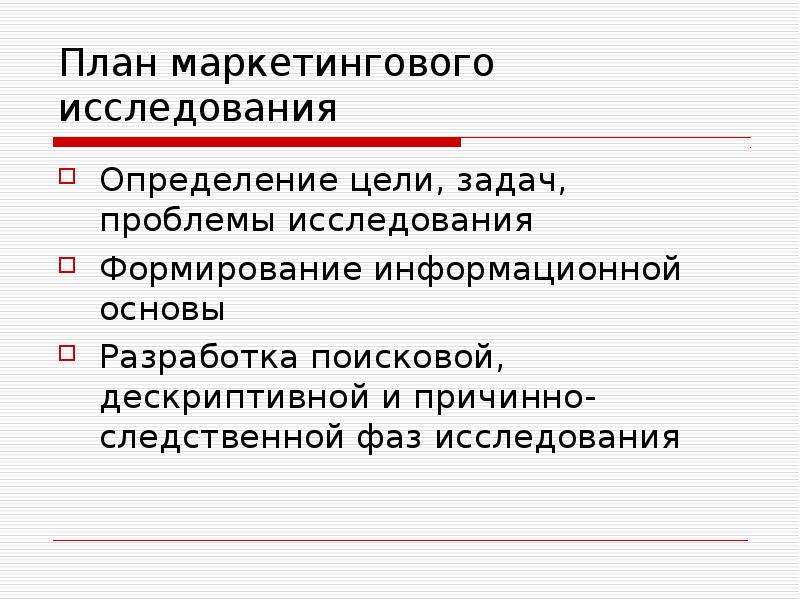 Составление плана маркетингового исследования