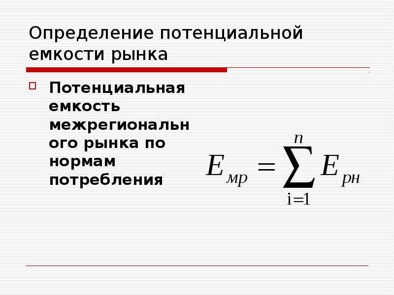 Рыночный потенциал предприятия презентация