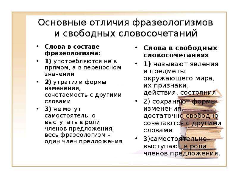 Словосочетание отличается от слова. Различия фразеологизмов и свободных словосочетаний. Свободные и фразеологические словосочетания. Фразеологизмы и свободные словосочетания. Идиомы и фразеологизмы разница.