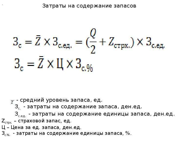 Содержит запас. Затраты на содержание запасов. Элементы затрат на содержание запасов. Затраты на содержание запасов формула. Доля переходящего запаса формула.