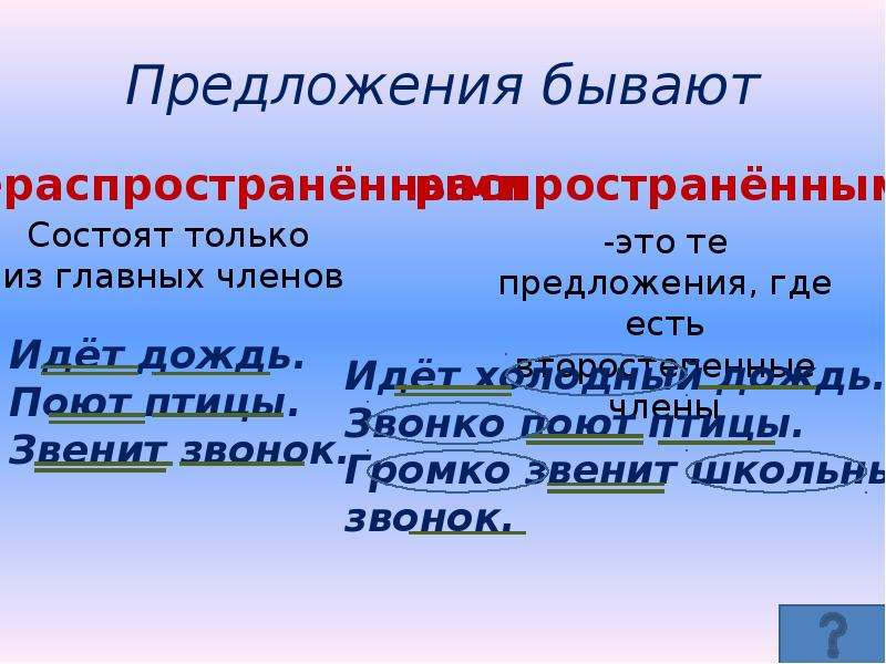 Повторение предложение презентация