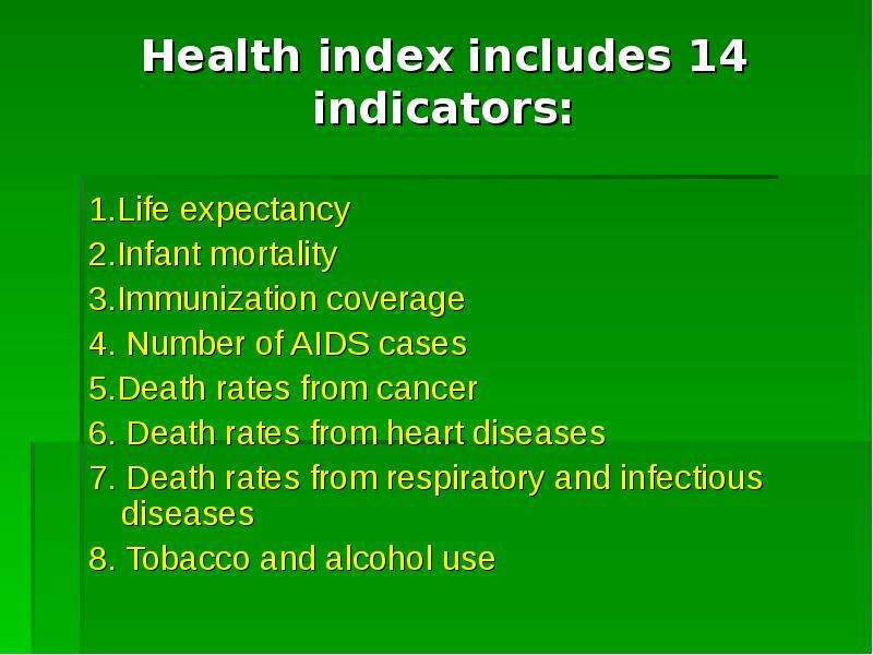 Index include. Health Index это.