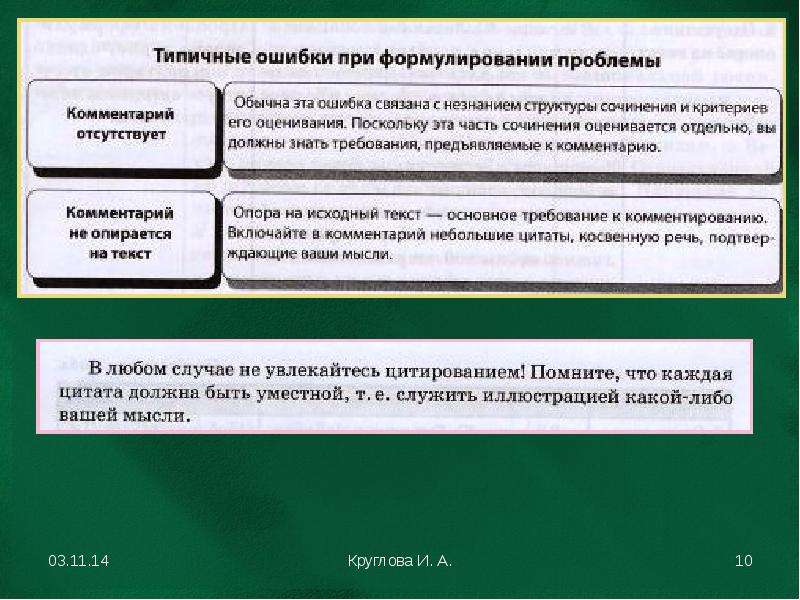 Подготовка к написанию сочинения.                               ЕГЭ. Русский язык  КОММЕНТАРИЙ К ПРОБЛЕМЕ, слайд №10