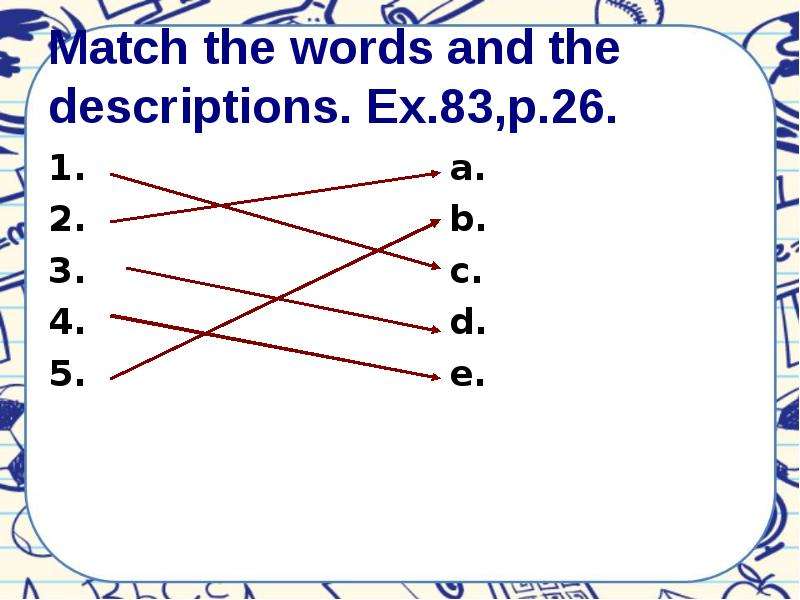 Match descriptions 1 5. Match the Words and the descriptions 7 класс. Match the Words and the descriptions. Match the Words with the descriptions..