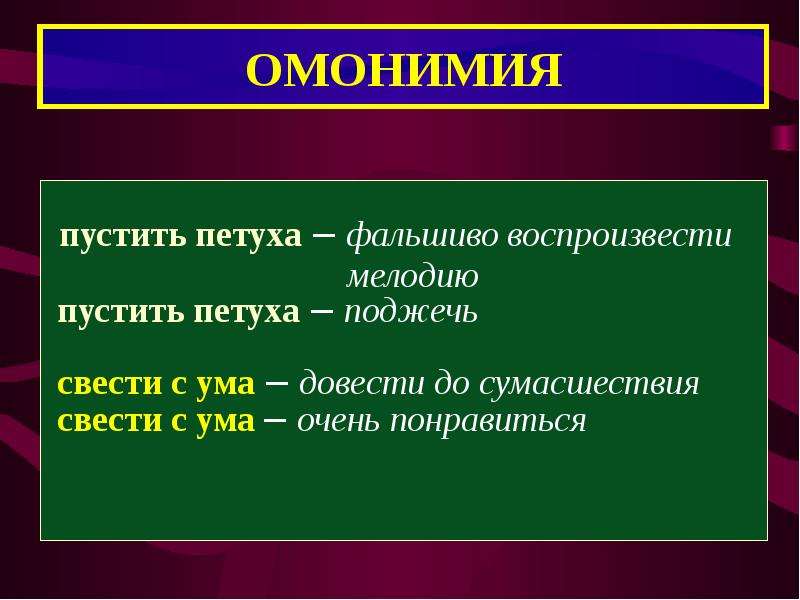 Омонимия. Семантические омонимы. Понятие омонимии. Омонимия фразеологизмов.