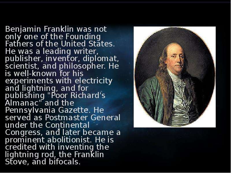 Benjamin franklin презентация