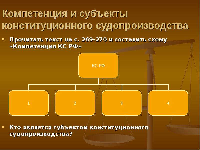 Участники конституционного судопроизводства схема