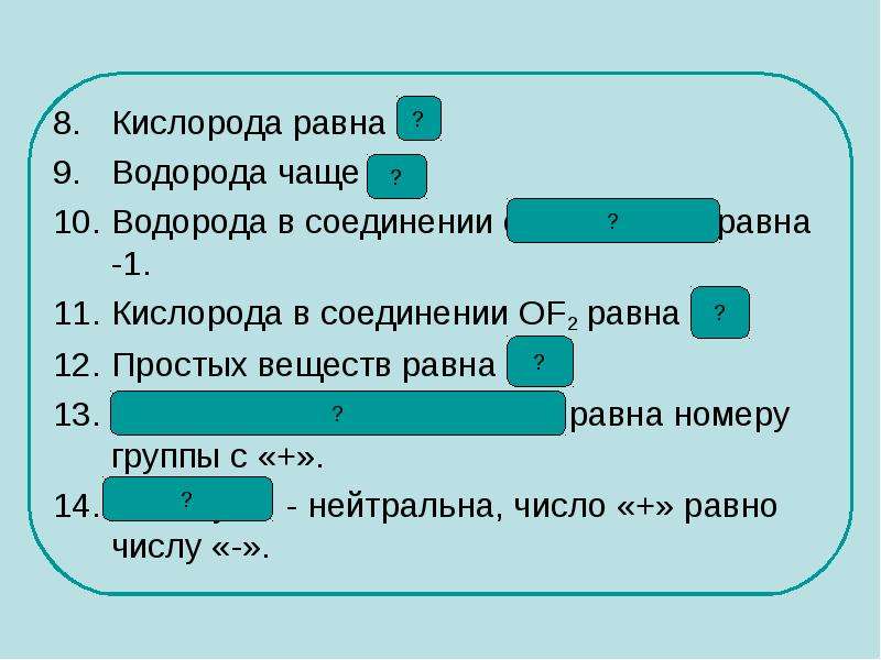 Степень окисления кислорода в со