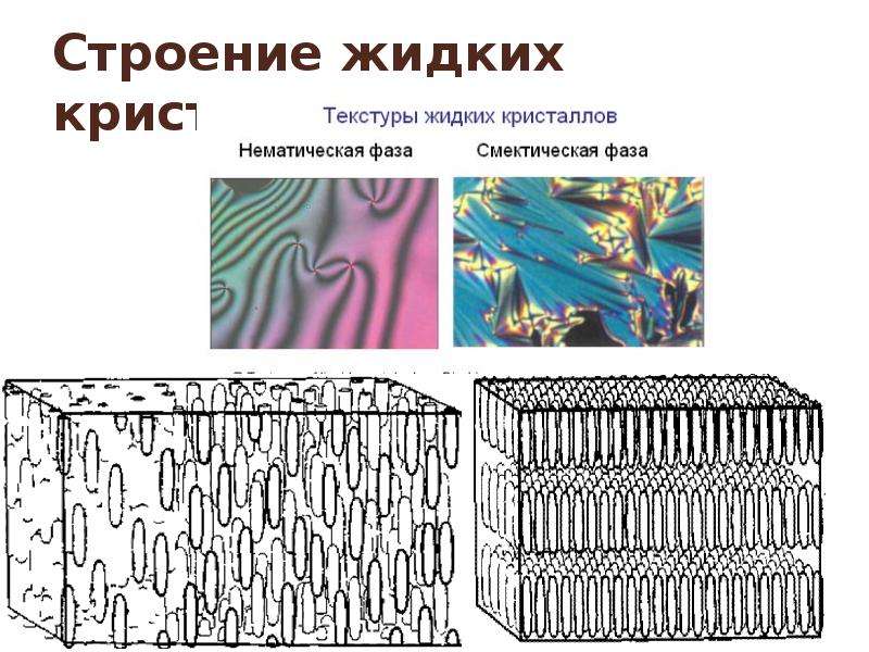 Строение жидких. Нематическая фаза жидких кристаллов. Термотропные жидкие Кристаллы. Смектические жидкие Кристаллы структура. Структура жидких кристаллов.