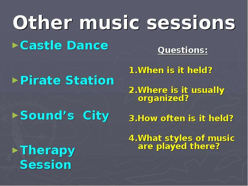 City questions. Session перевод.