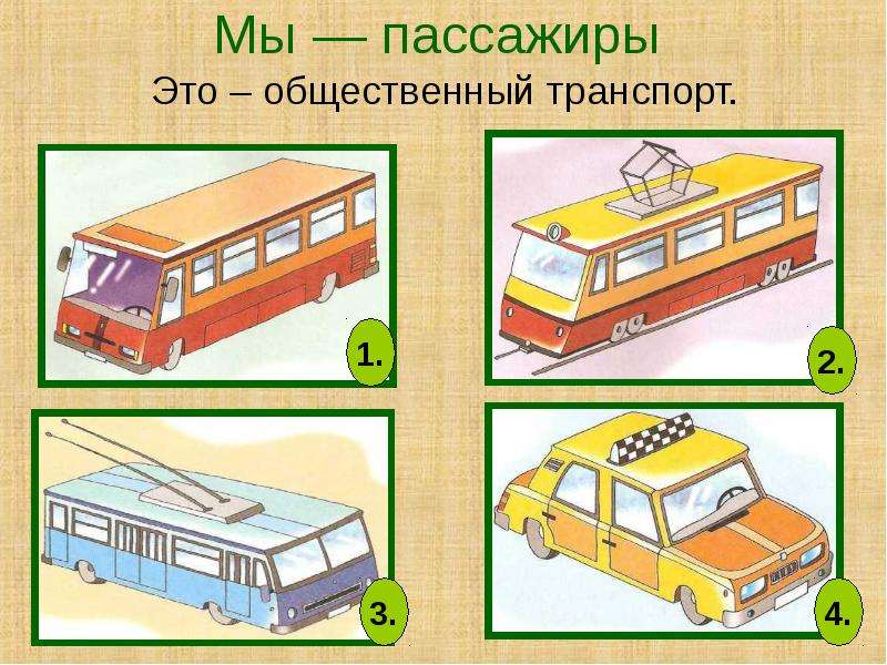 Городской транспорт презентация 1 класс